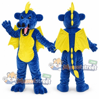 Blue and Yellow Dragon Mascot Costume Blue and Yellow Dragon Mascot Costume