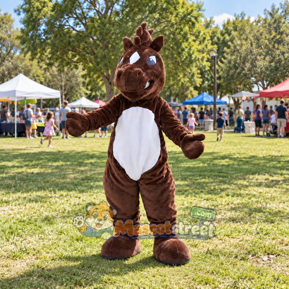 Dark Brown Horse Mascot Costume Dark Brown Horse Mascot Costume