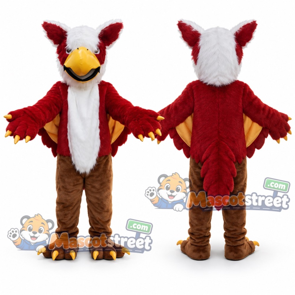 Burgundy Griffin Mascot Costume Burgundy Griffin Mascot Costume