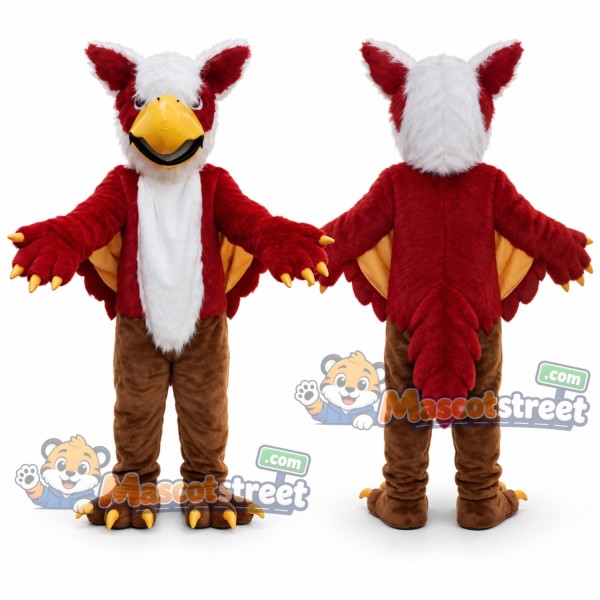 Burgundy Griffin Mascot Costume