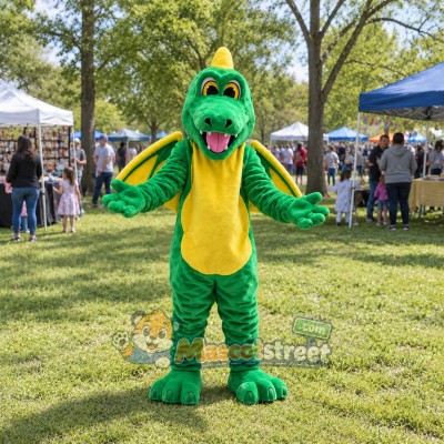 Green Dragon Mascot Costume