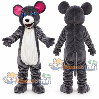 Gray Mouse Mascot Costume Gray Mouse Mascot Costume