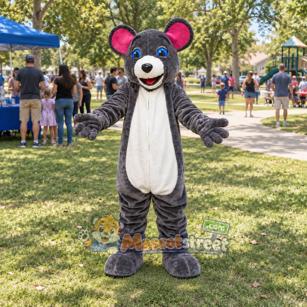 Gray Mouse Mascot Costume