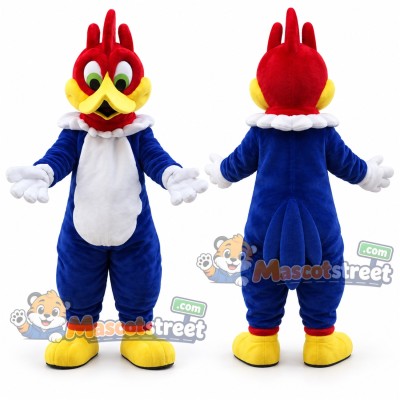 Red Blue and White Woodpecker Mascot Costume