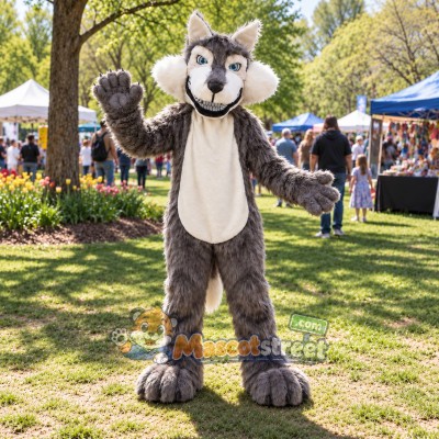 Gray Wolf Mascot Costume