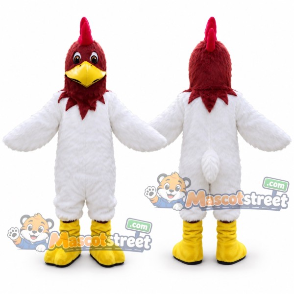 White Rooster Mascot Costume