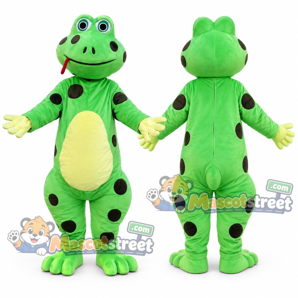 Green Spotted Frog Mascot Costume
