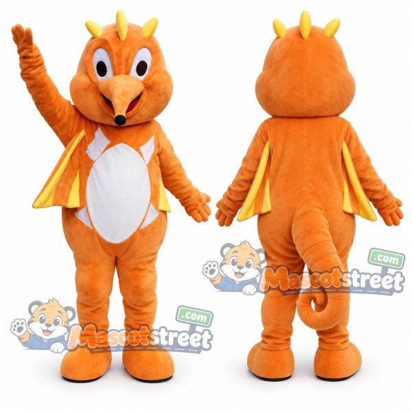 Orange Seahorse Mascot Costume