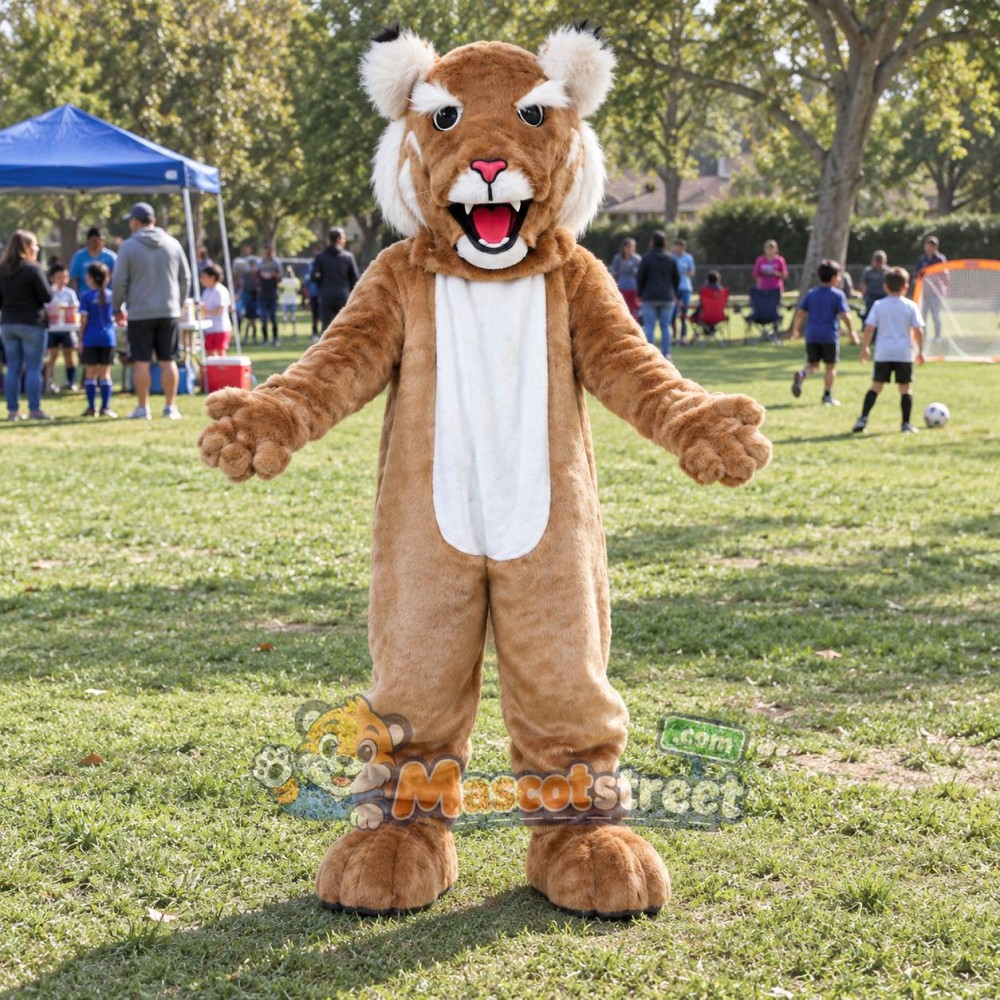 Tan Wildcat Mascot Costume Tan Wildcat Mascot Costume
