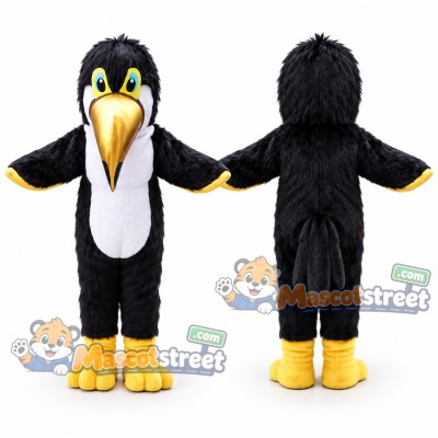 Black Toucan Mascot Costume Black Toucan Mascot Costume