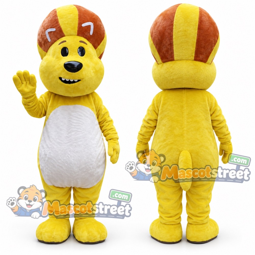 Yellow Lion Mascot Costume with Crown Yellow Lion Mascot Costume with Crown