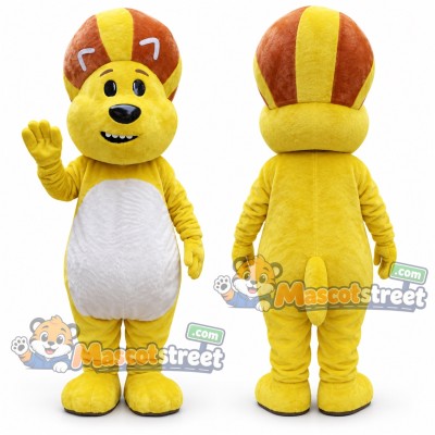 Yellow Lion Mascot Costume with Crown Yellow Lion Mascot Costume with Crown