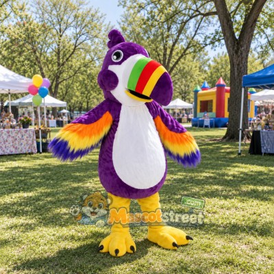 Purple Toucan Mascot Costume