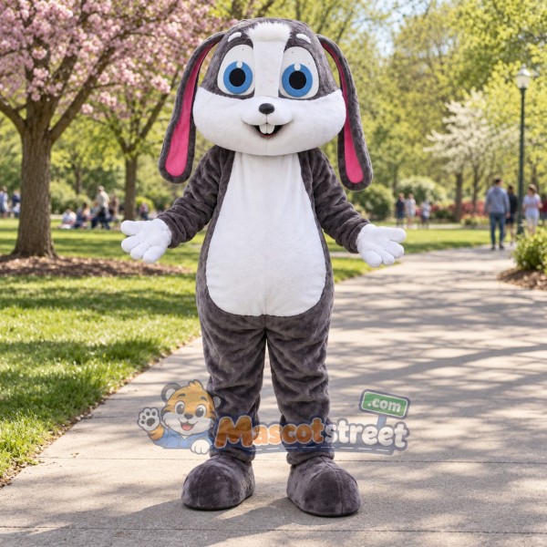 Gray Rabbit Mascot Costume