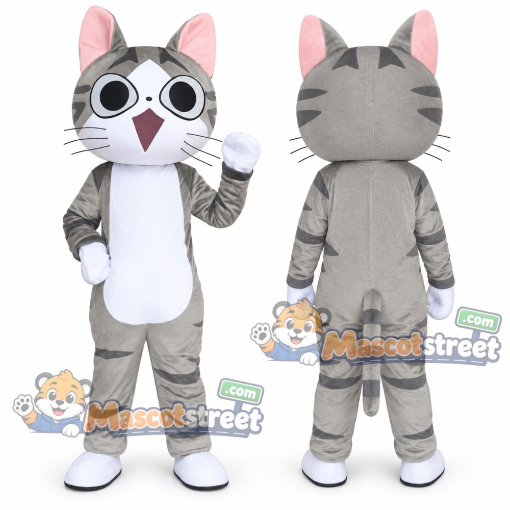 Gray Tabby Cat Mascot Costume Gray Tabby Cat Mascot Costume