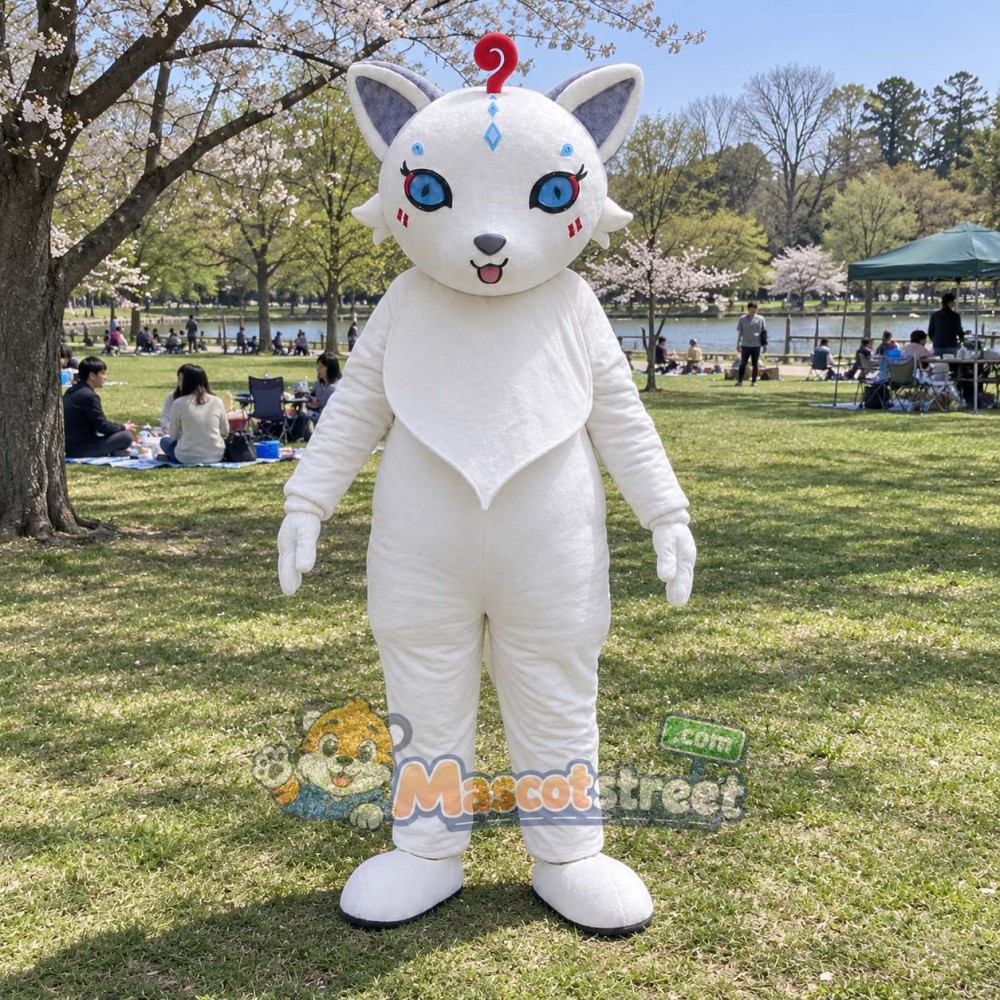 White Cat Mascot Costume White Cat Mascot Costume