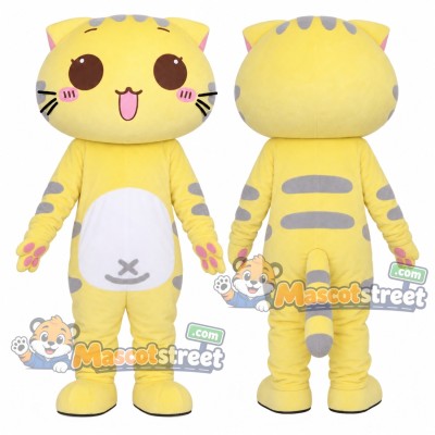 Yellow Cat Mascot Costume Yellow Cat Mascot Costume