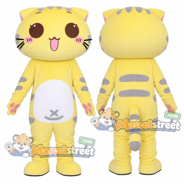 Yellow Cat Mascot Costume