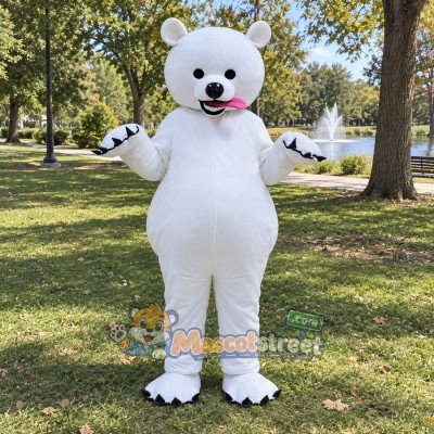 White Dog Mascot Costume
