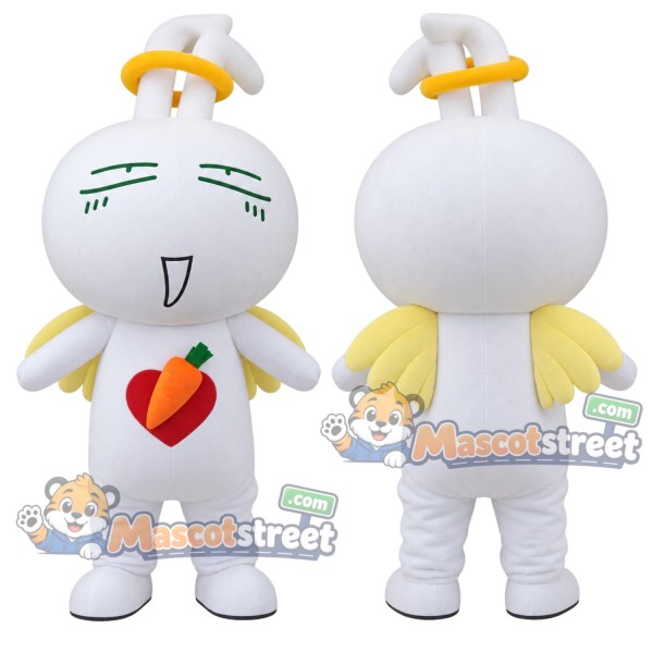 White Angel Rabbit Mascot Costume
