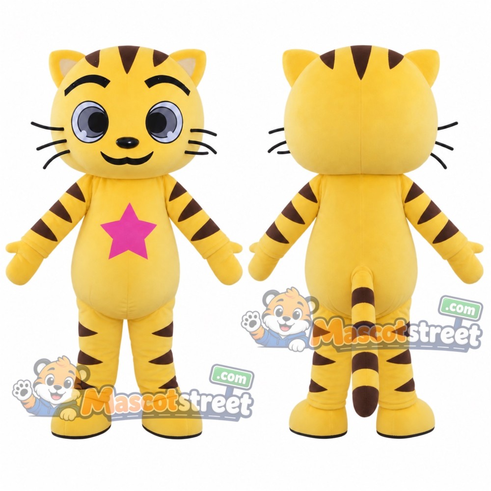 Yellow Tiger Mascot Costume