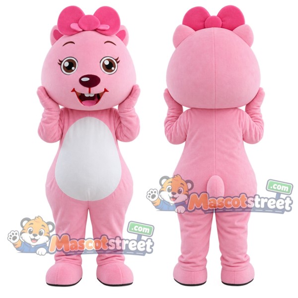 Pink Squirrel Mascot Costume
