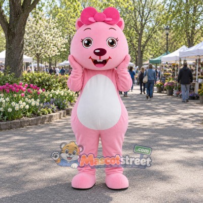 Pink Squirrel Mascot Costume Pink Squirrel Mascot Costume