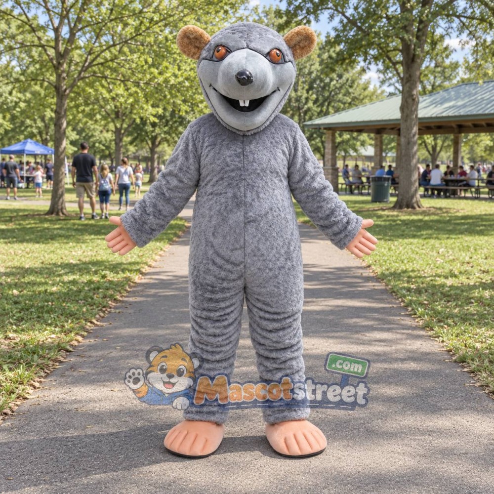 Gray Mouse Mascot Costume