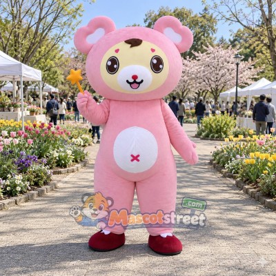 Pink Bear Fairy Mascot Costume Pink Bear Fairy Mascot Costume