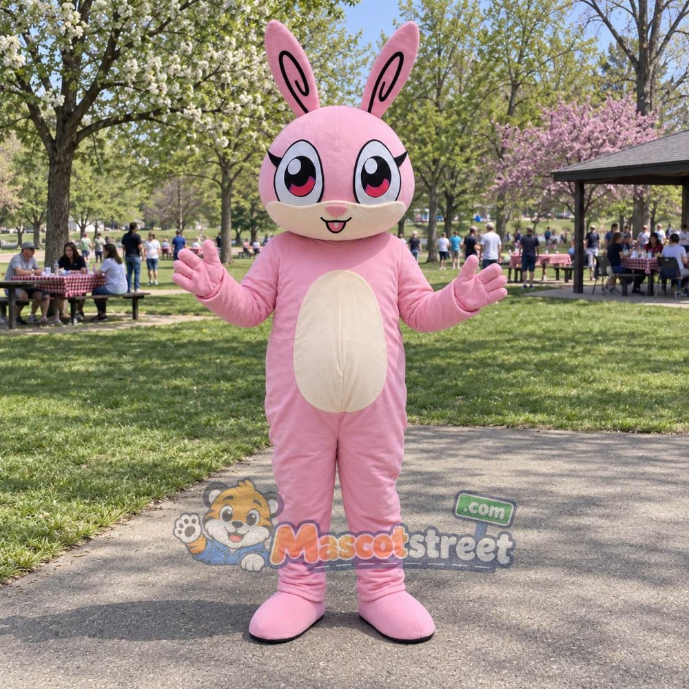 Pink Rabbit Mascot Costume Pink Rabbit Mascot Costume
