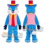 Blue Fox Mascot Costume with Pink Vest and Top Hat