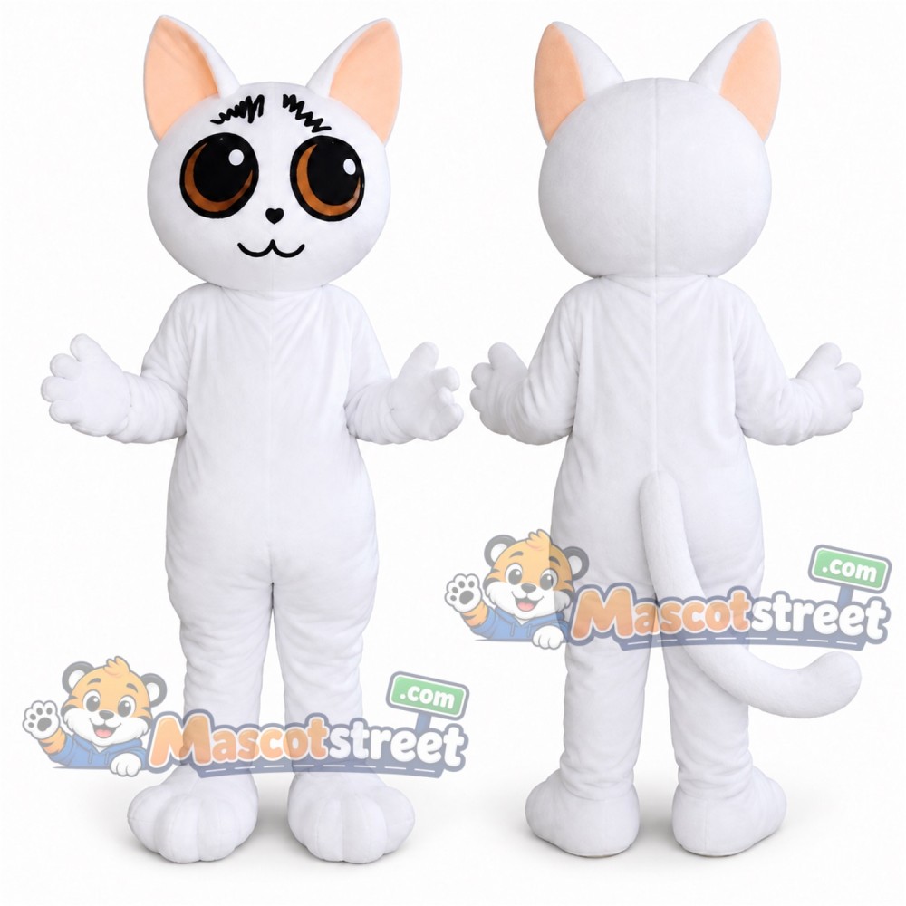White Cat Mascot Costume White Cat Mascot Costume