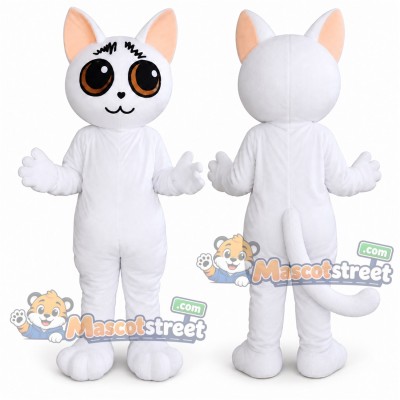 White Cat Mascot Costume White Cat Mascot Costume