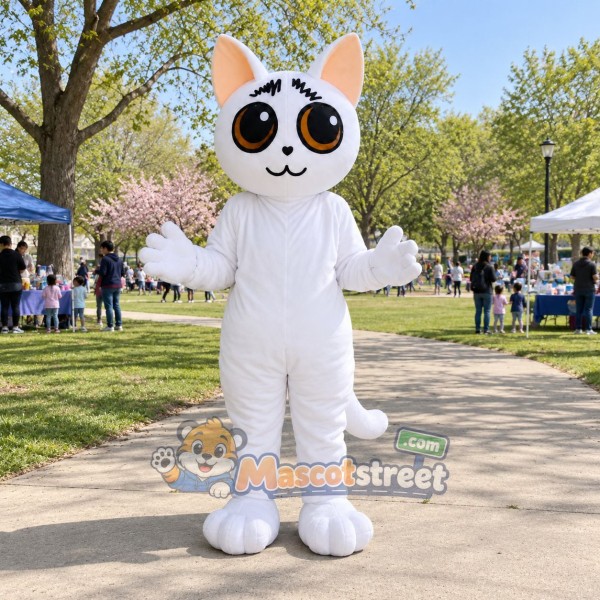 White Cat Mascot Costume