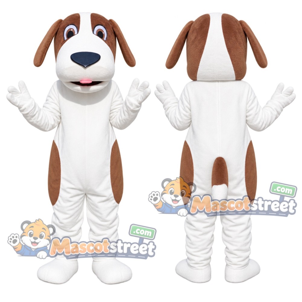 Brown and White Dog Mascot Costume Brown and White Dog Mascot Costume