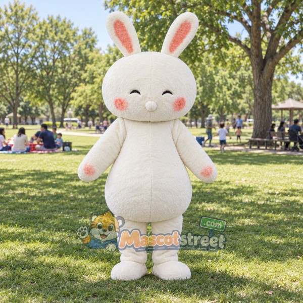 Cream Rabbit Mascot Costume