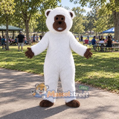 White Ape Mascot Costume White Ape Mascot Costume