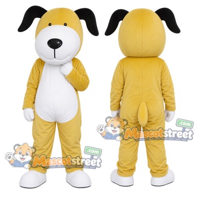 Yellow and White Dog Mascot Costume Yellow and White Dog Mascot Costume