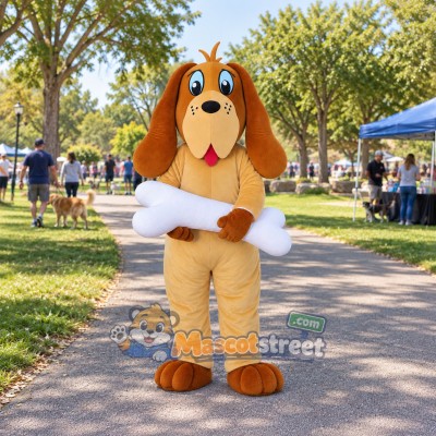 Tan Dog Mascot Costume Tan Dog Mascot Costume