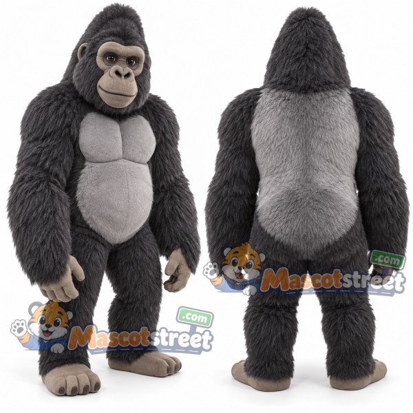 Gray Gorilla Mascot Costume