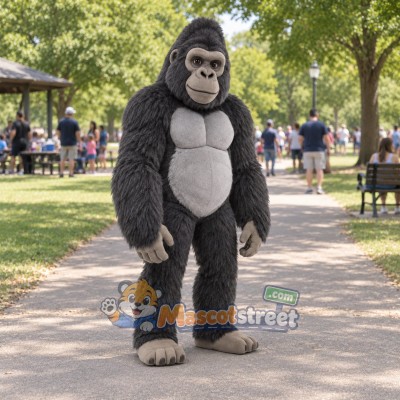 Gray Gorilla Mascot Costume