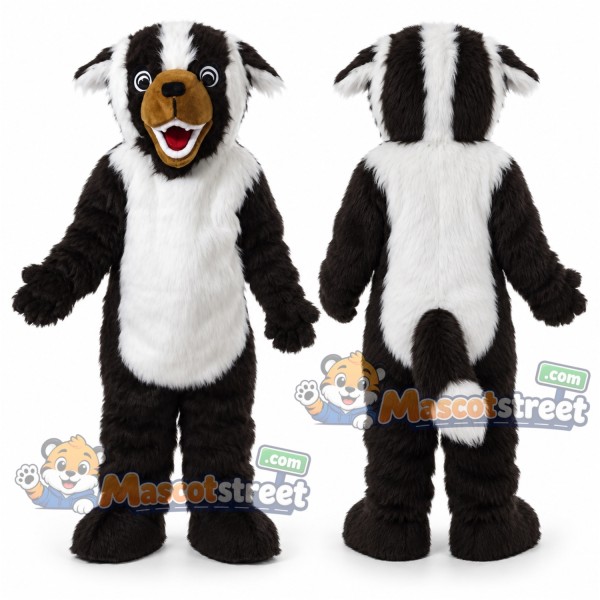 Black and White Dog Mascot Costume