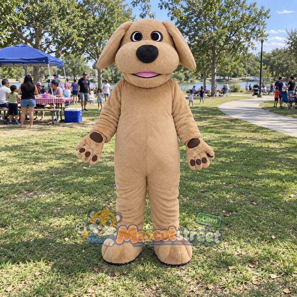 Tan Dog Mascot Costume Tan Dog Mascot Costume