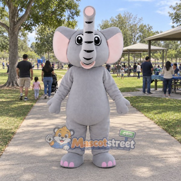 Gray Elephant Mascot Costume