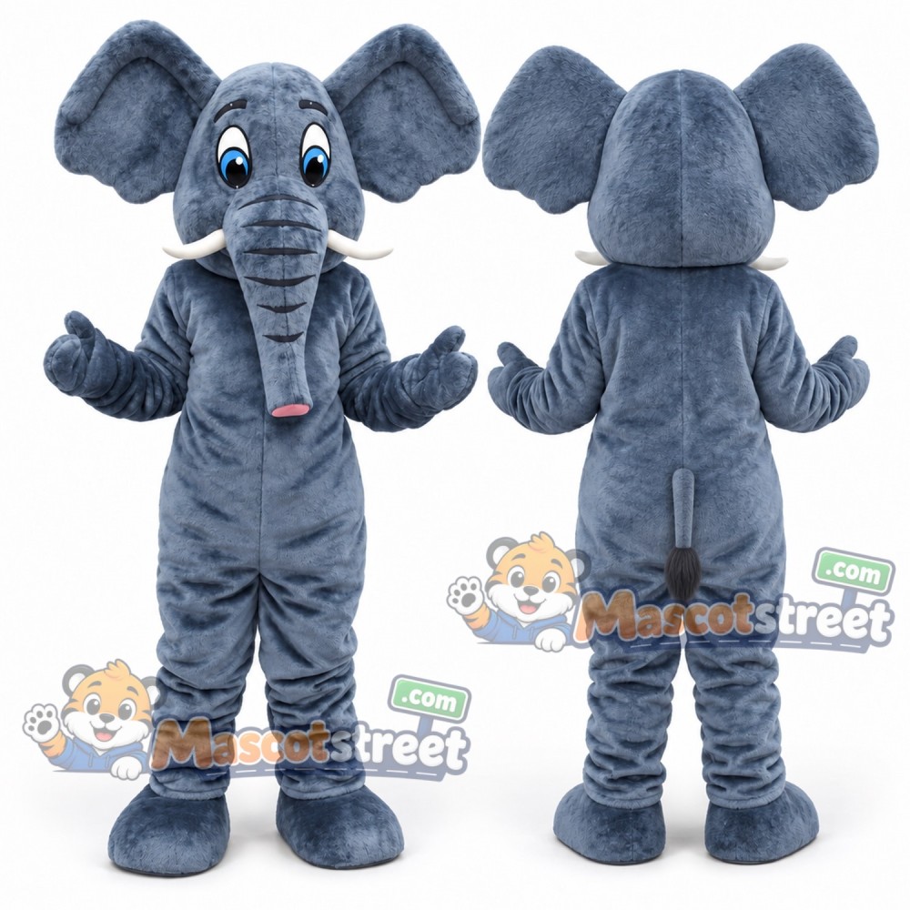 Gray Elephant Mascot Costume Gray Elephant Mascot Costume