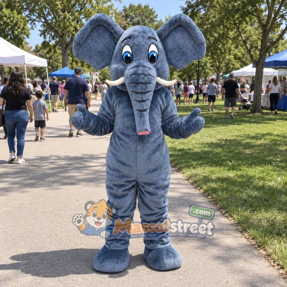 Gray Elephant Mascot Costume Gray Elephant Mascot Costume
