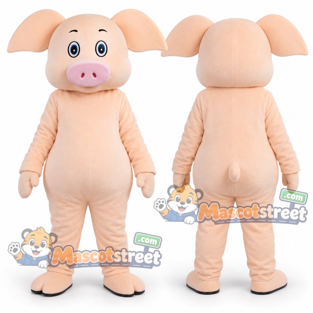 Pink Pig Mascot Costume Pink Pig Mascot Costume