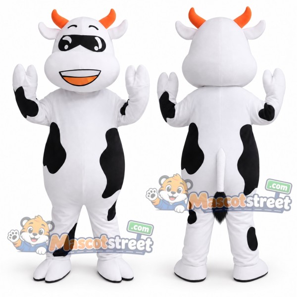 Black and White Cow Mascot Costume