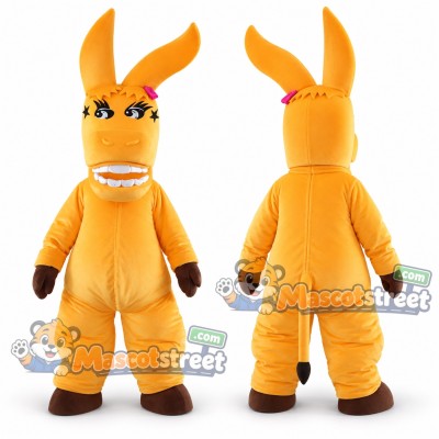 Orange Donkey Mascot Costume Orange Donkey Mascot Costume