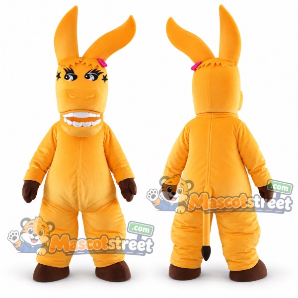 Orange Donkey Mascot Costume